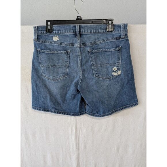 Lucky Brand The Roll Up Denim Shorts Butterfly Embroidery Women's Size 6/28 - Picture 5 of 10